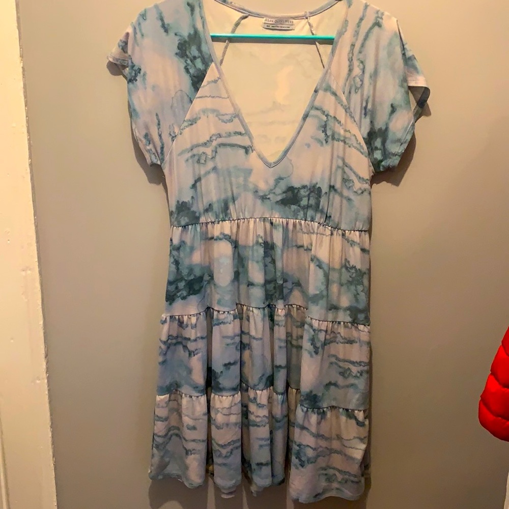 LIGHT WEIGHT BLUE TIE DYE DRESS